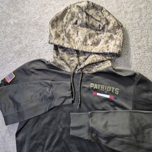 Nike New England Patriots Hoodie Mens Large Green Salute To Service Sweatshirt